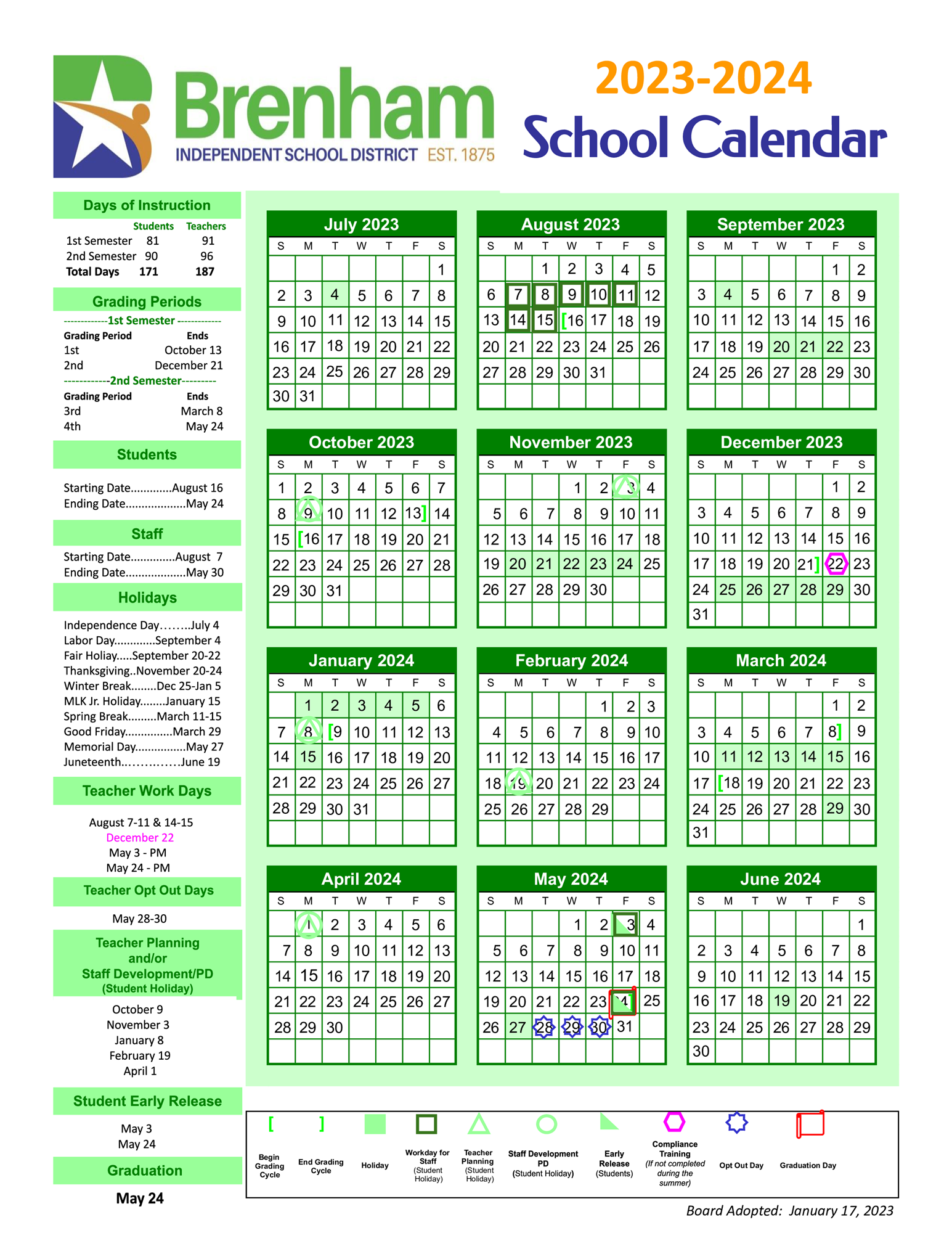 Bisd 2025 Calendar Katee Marigold